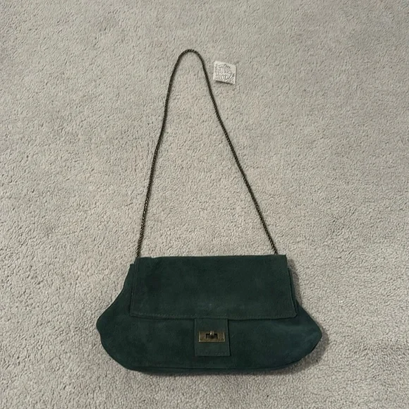 NWT Free People Slouchy Chain Link Suede Purse - Picture 2 of 8